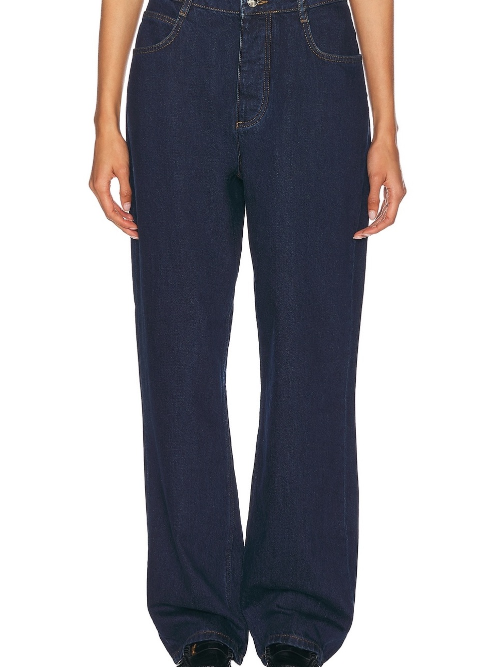 Ronny Kobo Collection Dark Blue Wide-Leg Jeans